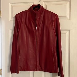 Ladies red leather jacket size XL